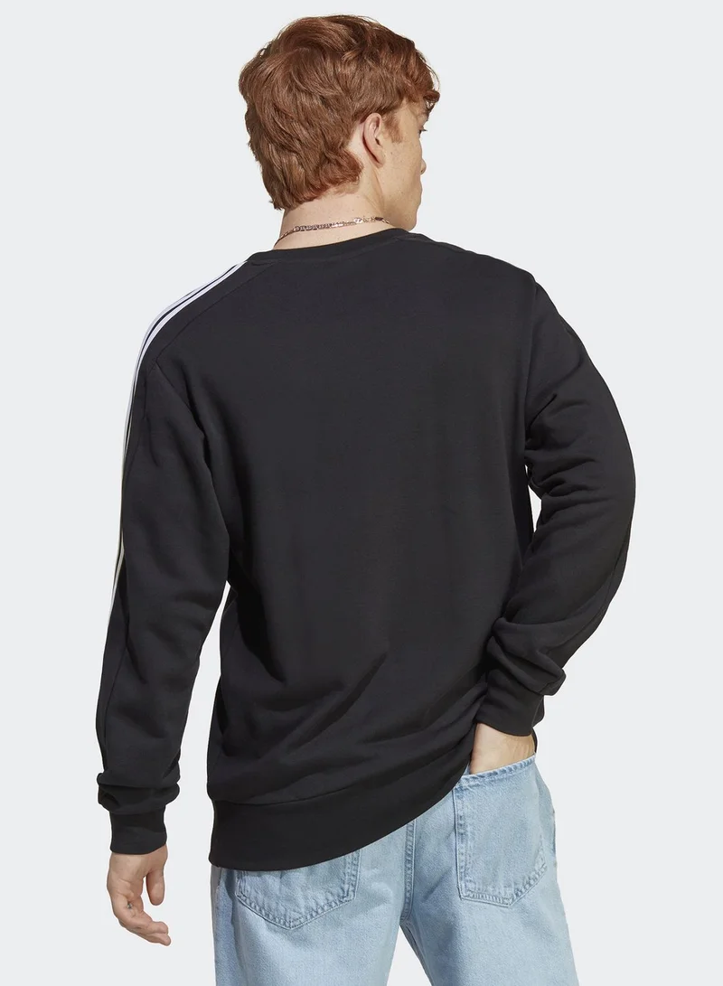 Adidas 3 Stripe Essential French Terry Sweatshirt