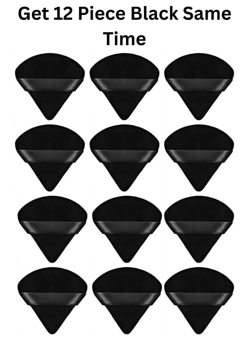 SARAOONT 12 Piece Triangle Powder Puff Set Precision Makeup Pads for Flawless Face Powder Application  - Image 2