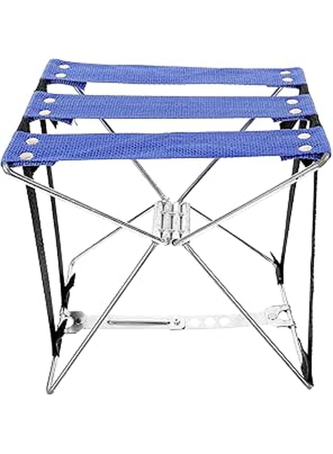 Portable Folding Camping Stool Small Blue Lightweight Seat for Outdoor Hiking Fishing and Subway Use - Image 1