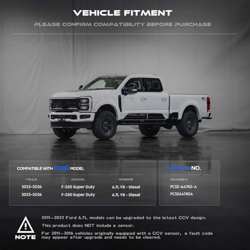 RHAOCZIYAUTO Air Oil Separator Assembly Fit for Ford F250 F350 Super Duty 2023-2024 OR 2011+ 6.7L Powerstroke Diesel - PCV CCV Vent Valve Engine Crankcase - Replace PC3Z-6A785-A, PC3Z6A785A - Image 2