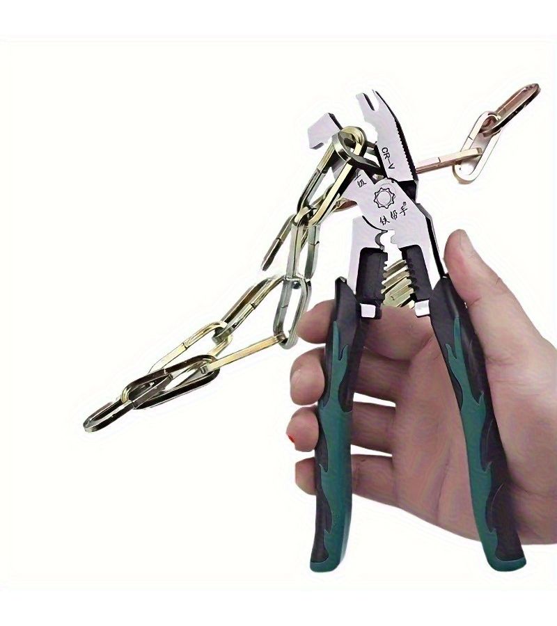 Vanadium Steel Pliers With Non Slip Jaws Multipurpose 1pc Wire Cutting Shearing Stripping Pressing Screwing Tool Durable Corrosion Resistant Industrial Home Use - Image 5