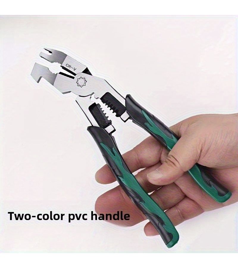 Vanadium Steel Pliers With Non Slip Jaws Multipurpose 1pc Wire Cutting Shearing Stripping Pressing Screwing Tool Durable Corrosion Resistant Industrial Home Use - Image 4