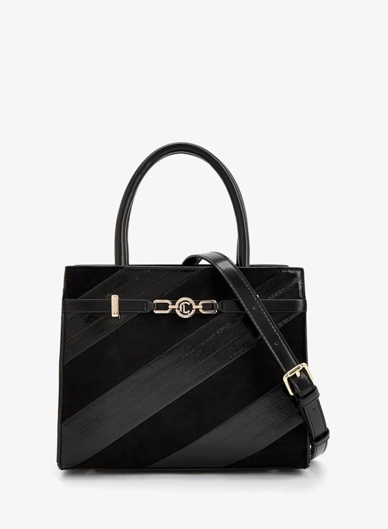 Panelled Tote Bag With Detachable Strap