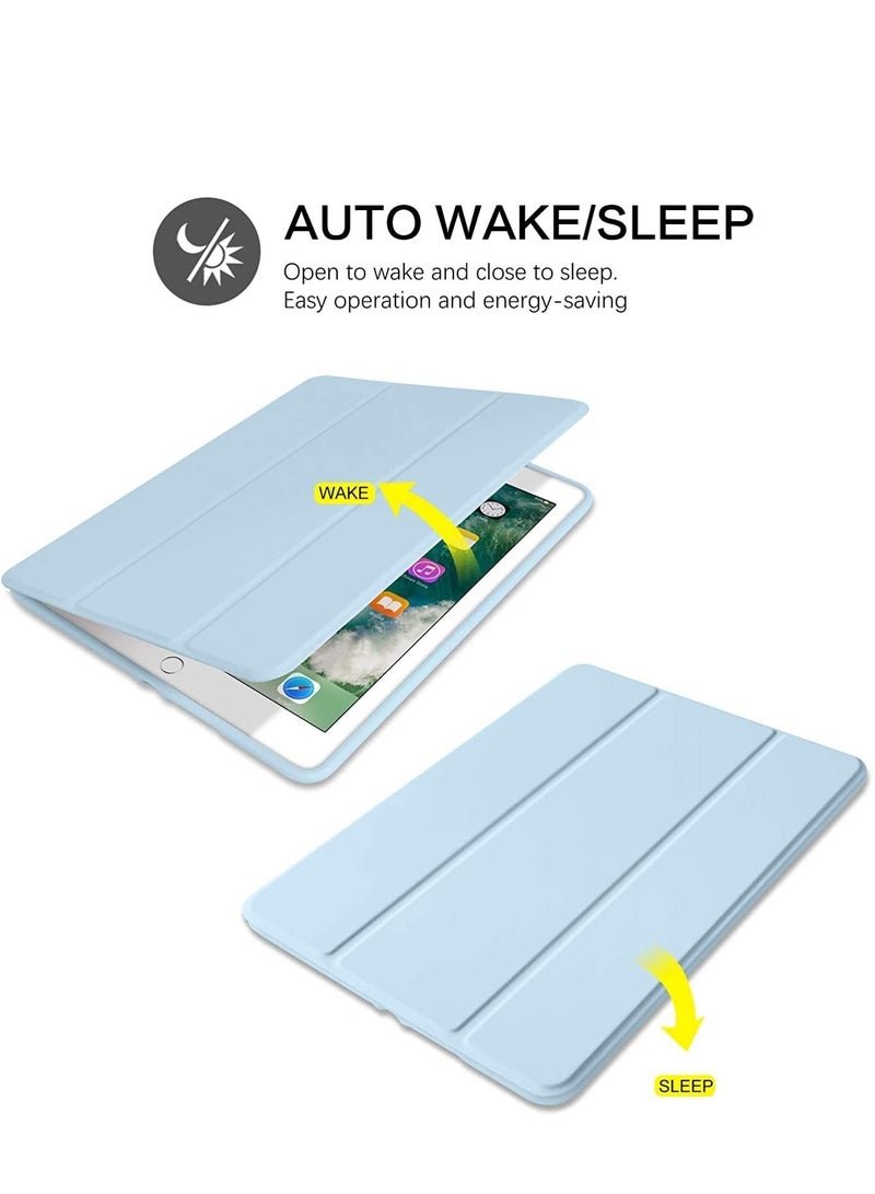 iPad 6th Generation Case, iPad 5th Generation Case with Pencil Holder, Premium Folio Folding Stand Smart Auto Wake/Sleep Case Cover for Apple iPad 9.7 Inch 2018/2017 (Blue) - Image 2