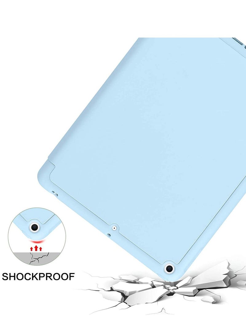 iPad 6th Generation Case, iPad 5th Generation Case with Pencil Holder, Premium Folio Folding Stand Smart Auto Wake/Sleep Case Cover for Apple iPad 9.7 Inch 2018/2017 (Blue) - Image 3