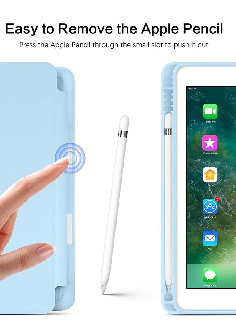 iPad 6th Generation Case, iPad 5th Generation Case with Pencil Holder, Premium Folio Folding Stand Smart Auto Wake/Sleep Case Cover for Apple iPad 9.7 Inch 2018/2017 (Blue) - Image 4