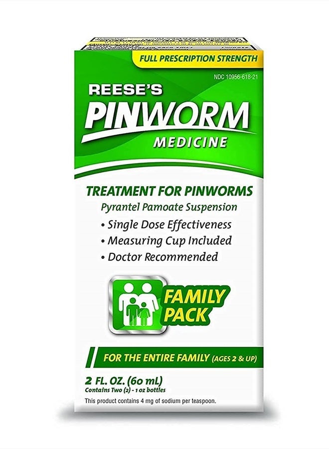 REESE'S PINWORM سائل دوائي لجميع أفراد الأسرة، قوة وصفة طبية كاملة، 2 أونصة - Image 1