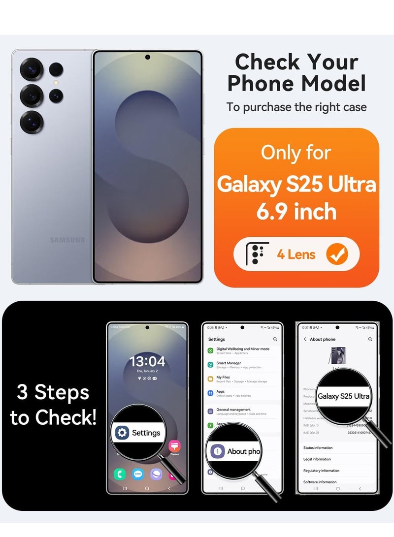 Samsung Galaxy S25 Ultra Clear Case Cover Support Wireless Charging Slim Thin Magnetic Cover Shockproof Anti Scratch Protective Phone Cover For Samsung Galaxy S25 Ultra 6.9-inch - Image 2