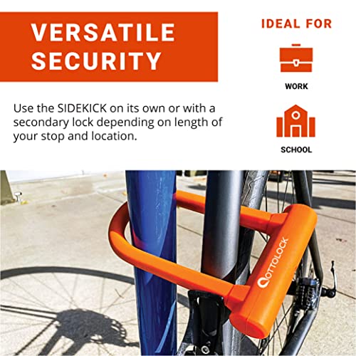 OTTOLOCK Sidekick Compact U-Lock - Heavy Duty Anti Theft Bicycle U-Lock with Keys, Silicone-Coated, Bike Accessories, Blue - Image 3