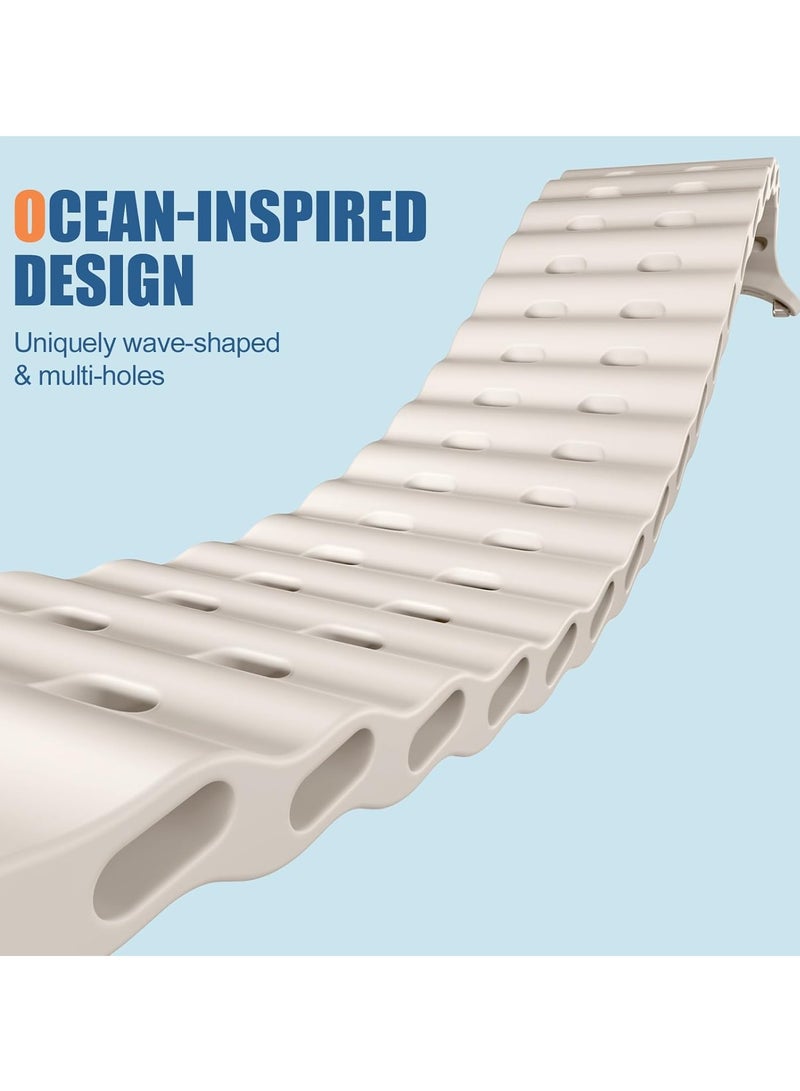 Silicone Strap Compatible with Samsung Galaxy Watch 7 Ultra 47mm,Rugged Ocean Wristband Breathable Silicone Sport Strap Waterproof for Galaxy Watch Ultra,Beige - Image 3