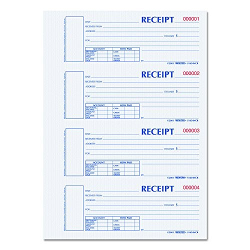 Rediform Receipt Book, Hard Cover, Carbonless Duplicate Forms, 11" x 7.75", 300 Numbered Sets (S1654N-CR) (S1654NCR) - Image 1