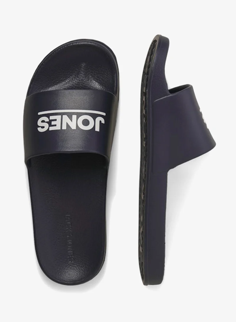 JACK & JONES Anthracite Jfwollie Printed One Strap Filp Flops for Men | Best Price UAE