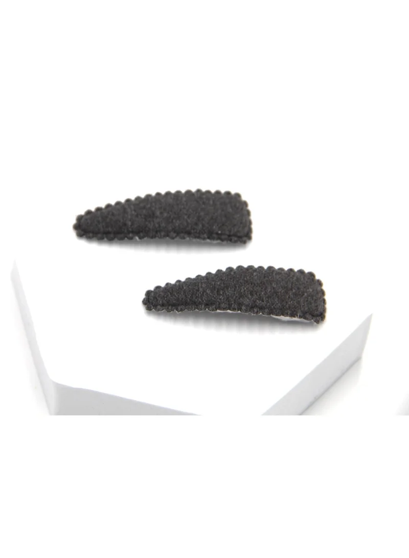 D'Daniela D'Daniela-Sara Ribbon Bow Clip Set with Ponytail For Babies and Girls -Dark Grey