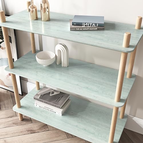 Wallercity Green Wood Contact Paper for Peel and Stick Countertops Wallpaper Cyan Wood Grain Contact Paper for Cabinets & Drawers Self Adhesive Vinyl Waterproof Wallpapers for Desk Table 15.8''×236'' - Image 5
