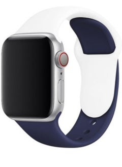 Dual Color Soft Silicone Watch Strap For Apple Watch Band /45mm For iWatch Series 7/6/SE/5/4/3/2/1/