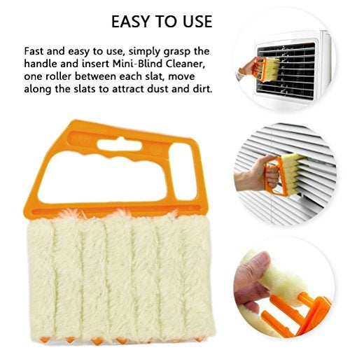 ReNext Blind Cleaner Brush , Blinds Dust Shutters , Mini Washable & Removable Window Air Conditioner Duster With 7 Slat Handheld Household Kitchen Cleaning Tools , For Awnings , Siding , Vinyl , Car , Fan - Image 2