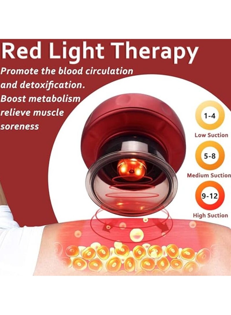 Intelligent Breathing Cupping Therapy Massager, 3 in 1 Electric Cupping Set with 6 Level Suction, Red Light Heating Cupping Scraping and Massage  - Image 4