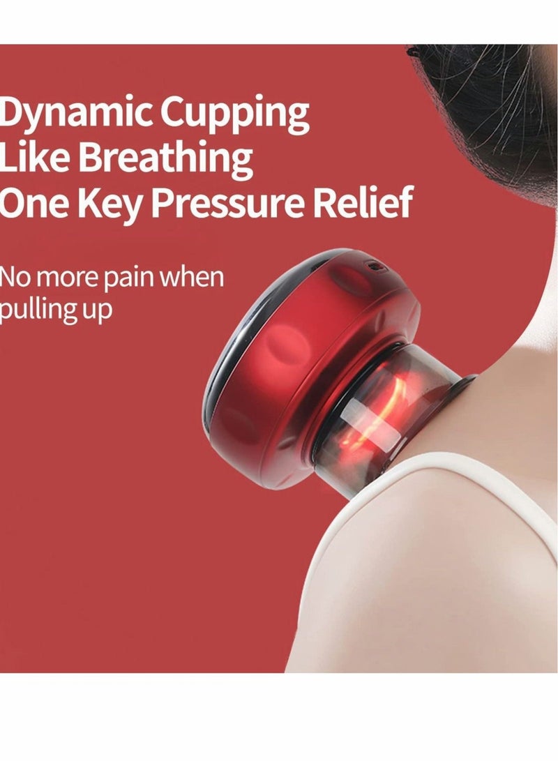 Intelligent Breathing Cupping Therapy Massager, 3 in 1 Electric Cupping Set with 6 Level Suction, Red Light Heating Cupping Scraping and Massage  - Image 5
