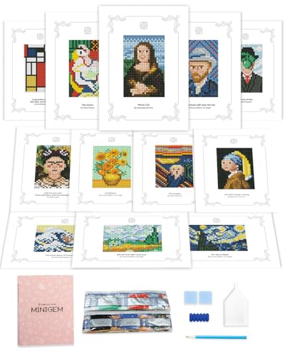Minigem 12pcs Small Diamond Painting Kits Small Diamond Art Kits Quick Classic Mini Diamond Painting Kits for Beginners 1Hour Painting PostcardStyle Diamond Art Square Drill PocketSized 5x7in