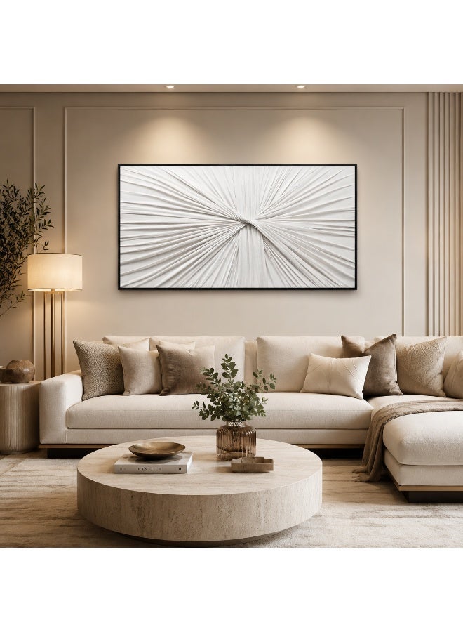 لوحة حائط فنية تجريدية حديثة 120×60 سم مع إطار معدني أسود تصميم ثلاثي الأبعاد لديكور غرفة المعيشة والمكتب - Image 1