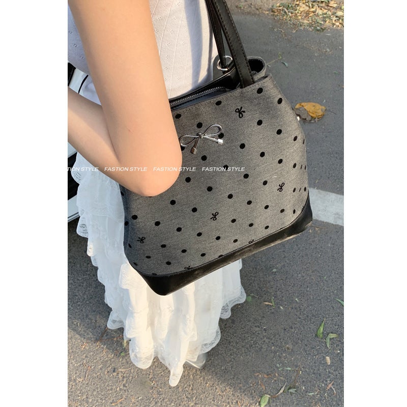 Korean Style Academy Style Casual Large Capacity Women'S Bag Dot Printed Bucket Bag Fashionable Backpack - Image 3