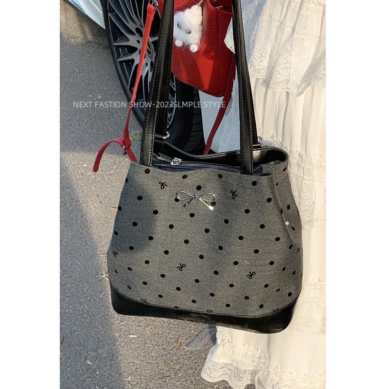 Korean Style Academy Style Casual Large Capacity Women'S Bag Dot Printed Bucket Bag Fashionable Backpack - Image 5