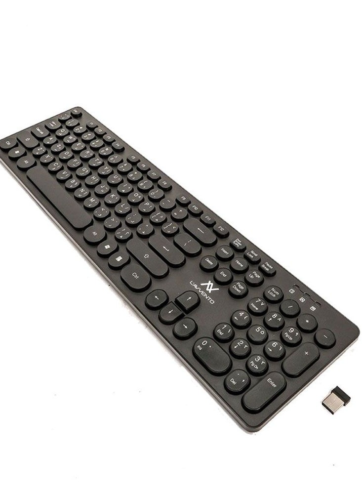 L'AVVENTO (KB206) 2.4G Wireless Keyboard – US+Arabic layout Injection – Black-KB206