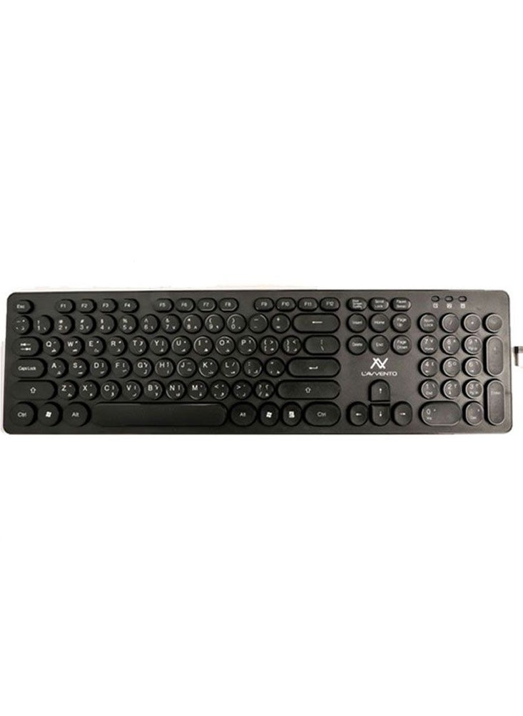 L'AVVENTO (KB206) 2.4G Wireless Keyboard – US+Arabic layout Injection – Black-KB206