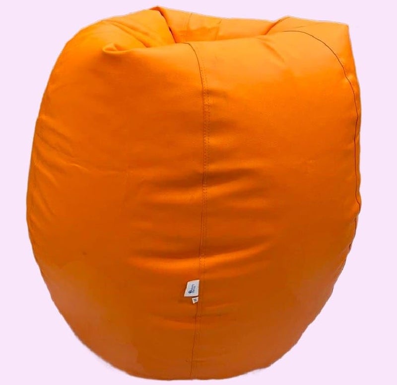 OHSTORE Premium Bean Bag Chair Ultra Comfortable Durable Faux Leather Cover Lightweight Ergonomic Lounge Seat for Home Office Gaming Relaxation OrangeXLBB - Image 4