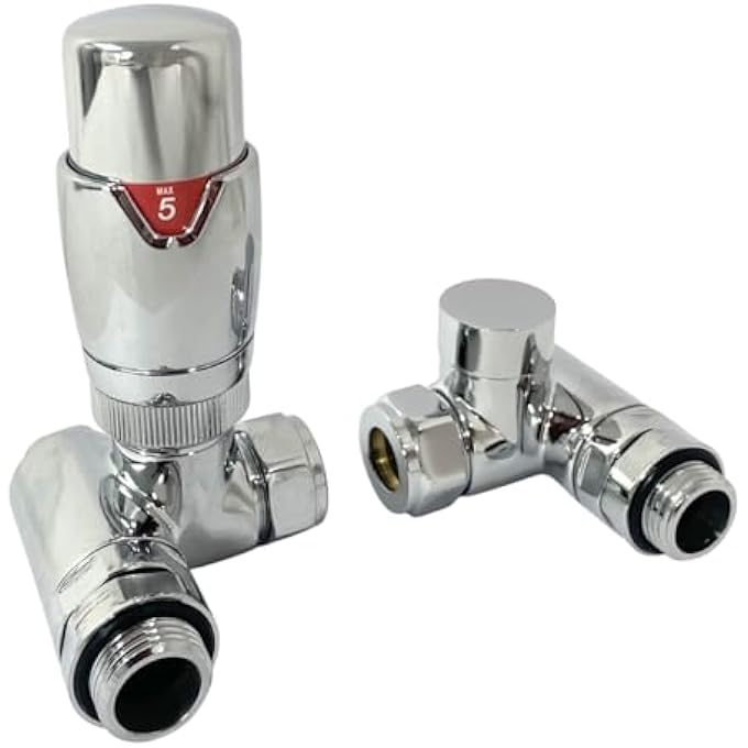 LINCOLN DUAL FUAL THERMOSTATIC TRV TOWEL RAIL VALVE WITH LOCKSHIELD ELECTRIC AND CENTRAL HEATING VALVE - Image 1