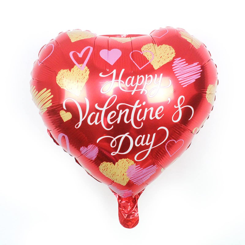 BinaryABC Happy Valentines Day Balloons,Love Heart Foil Balloons,Valentines Day Romantic Photo Props Decorations,10Pcs - Image 3