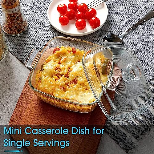 BLISS START 1 Litre Glass Serving Bowl with Lid | Oven Microwave Safe Casserole | Mixing Pottery for Snacks Cake Cereal Rice Sambar | Vessel for Curry Kitchen Server Ware | (1000 ml)| Pack of 1. - Image 4