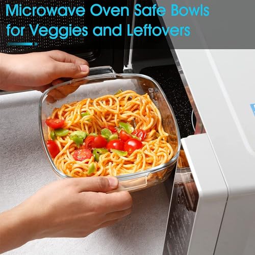 BLISS START 1 Litre Glass Serving Bowl with Lid | Oven Microwave Safe Casserole | Mixing Pottery for Snacks Cake Cereal Rice Sambar | Vessel for Curry Kitchen Server Ware | (1000 ml)| Pack of 1. - Image 2