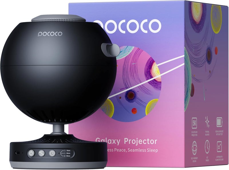 POCOCO Galaxy Lite Star Projector - Home Planetarium Night Light for Kids and Adults (Black) - Image 1