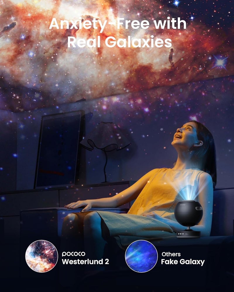 POCOCO Galaxy Lite Star Projector - Home Planetarium Night Light for Kids and Adults (Black) - Image 3