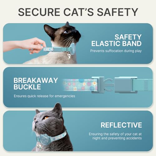 typecase Waterproof Airtag 2nd & 1st Cat Collar, Breakaway Cat Airtag Collar with Luminous & Reflective Fish Pattern, Lightweight Kitten Collars for Apple Air tag, Hidden GPS Tracker Holder for Cats, Kittens - Image 5