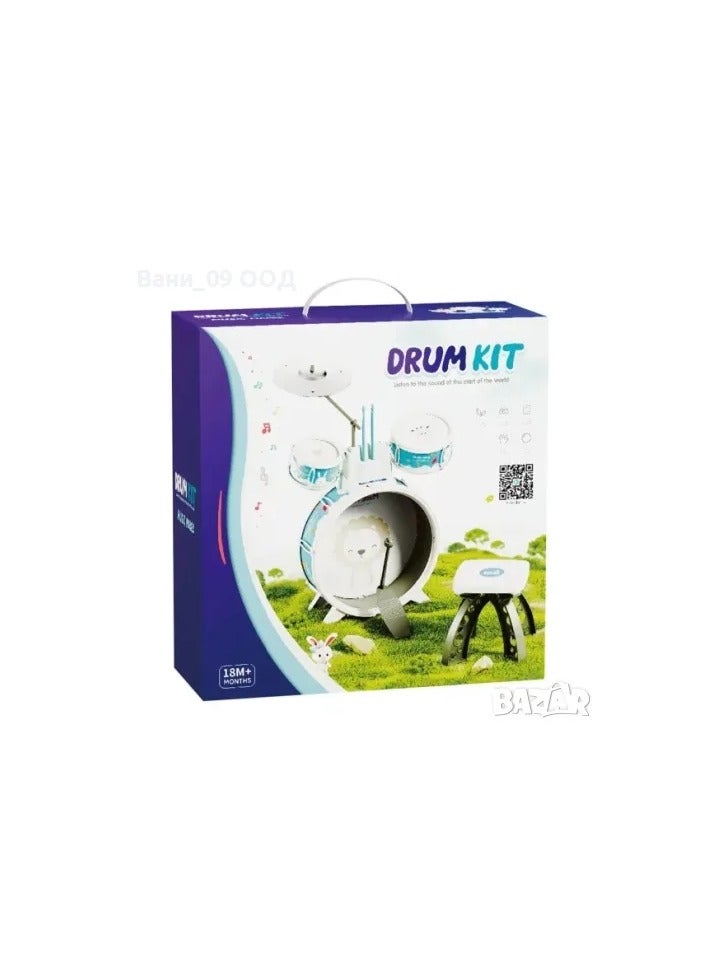 واي نوت 🥁🎶 طقم درامز موسيقي للأطفال بتصميم أسد – مع كرسي وطبلات ملونة – مثالي من عمر 18 شهرًا وأكثر! - Image 5