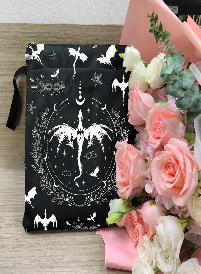 Maydvdv Romantasy Dark Academia Dragons Book Sleeve, Fantasy Novel Reader Gift, Bookish Gifts, Book Inspired Gift, Paperback Book Protector Book Cover Dragons Lovers Book Gifts (Dragons Book Pouch-Black) - Image 3