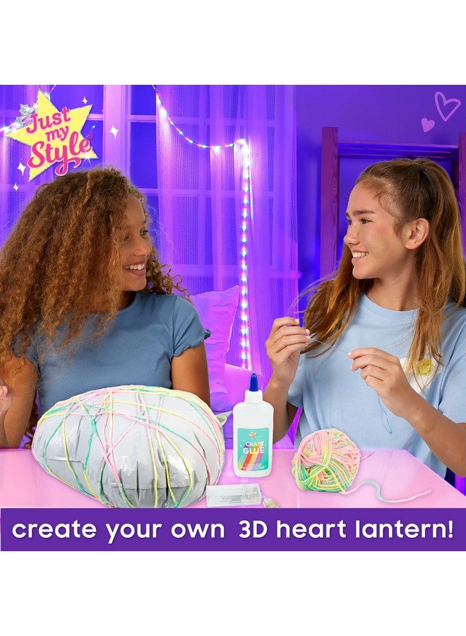 Just My Style Light-Up String Art, Makes Large Light-Up Heart Lantern, 20 Multi-Colored LED Bulbs, Crafts for Girls and Boys Ages 8-12, DIY Arts and Crafts Kit for 8, 9, 10, 11, 12 Year Old Girl - Image 2