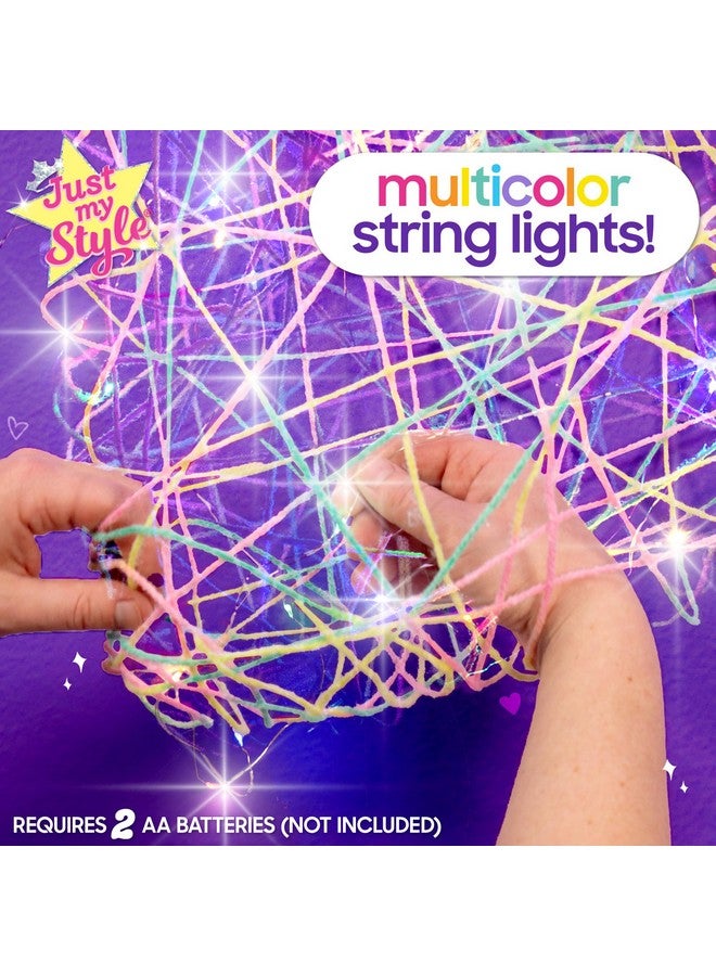 Just My Style Light-Up String Art, Makes Large Light-Up Heart Lantern, 20 Multi-Colored LED Bulbs, Crafts for Girls and Boys Ages 8-12, DIY Arts and Crafts Kit for 8, 9, 10, 11, 12 Year Old Girl - Image 4