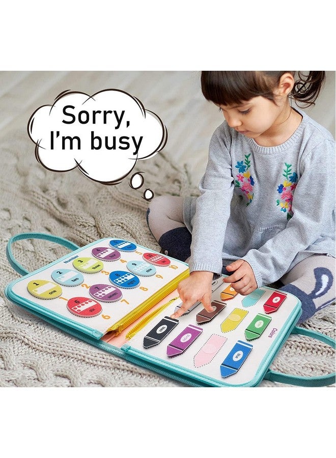 KolorFish KolorFish Toddler Busy Board Book - Montessori Toys for 2+ Years, Birthday Gift - 8 in1 Preschool Learning Activities with Life Skills,Alphabet,Number,Shape,Color,Animal,Weather (Pink Mermaid)  - Image 3