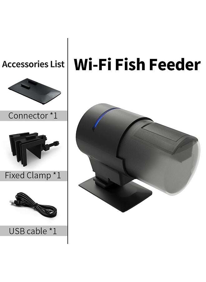 WiFi Intelligent Timing Automatic Feeder Aquarium Goldfish Feeder 210ML Large Capacity Fish Feeder Mobilephone APP Control