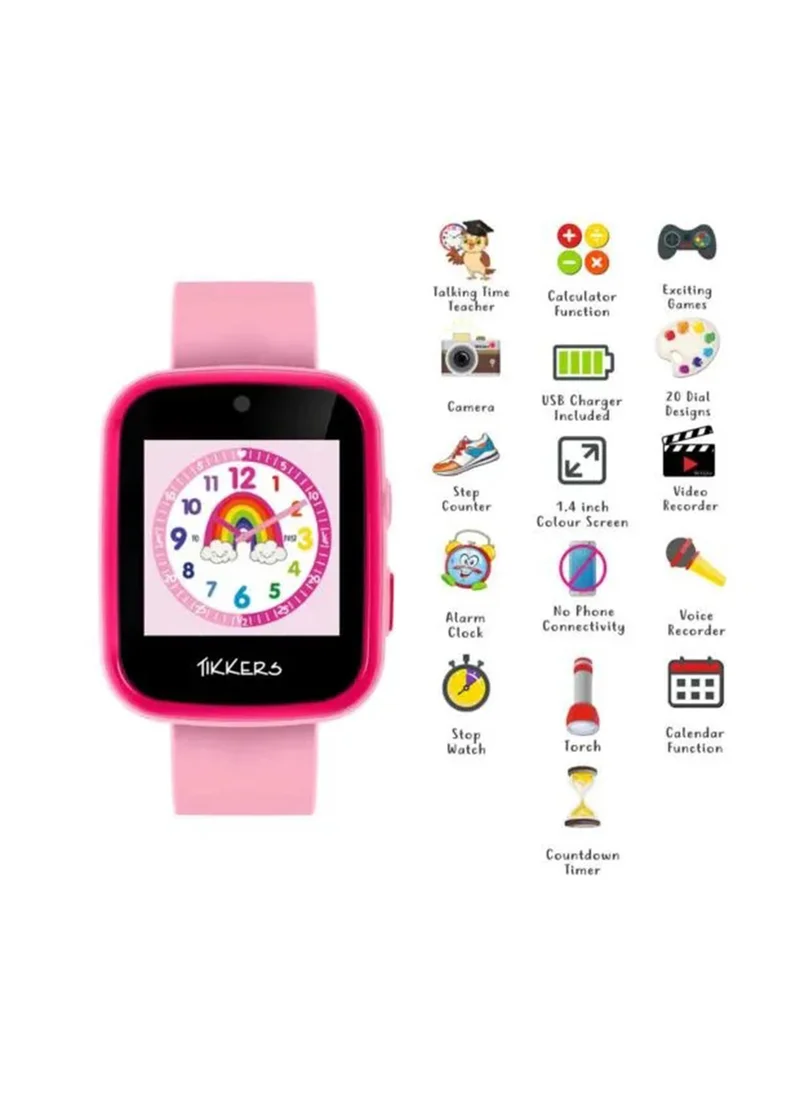 Tikkers Girl's Digital Square Shape Silicone Wrist Watch ATK1084PNKARG - 40 Mm