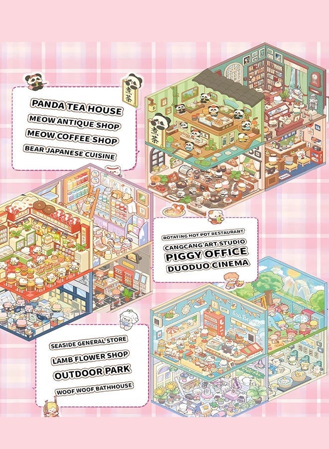 20 Sets 3D Sticker Scene, Miniature Scene Sticker Book for kids & Adults, Rich Collection of 3D Space Stickers and Storage Spiral Notebook, Reusable, Waterproof for Relief Stress - Image 3