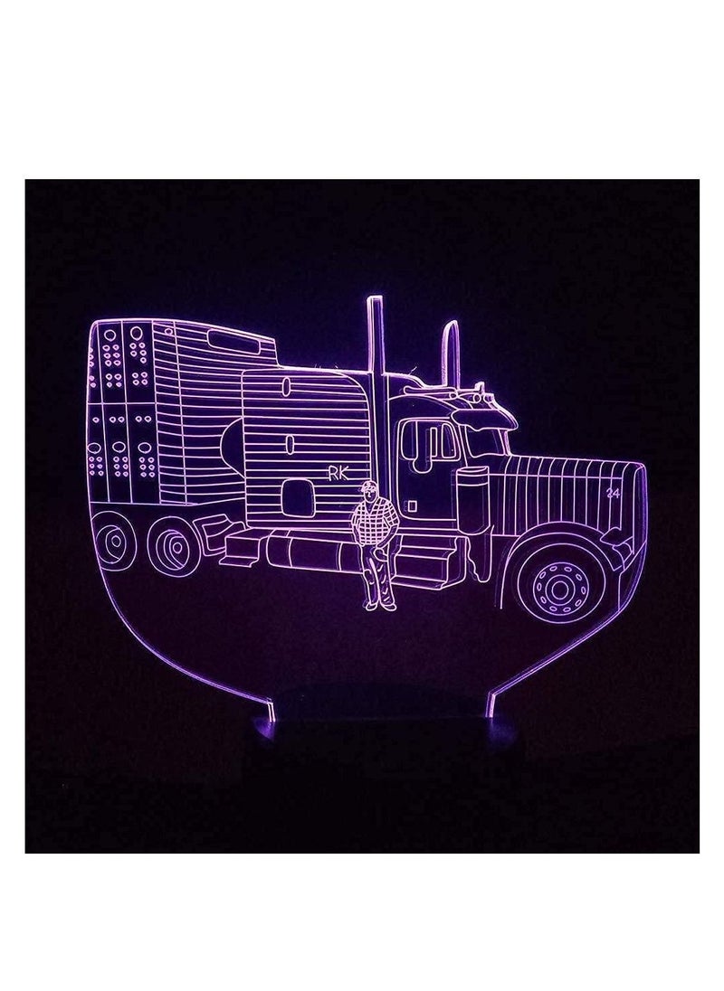 althiqahkey 3D Illusion Night Light 7 Color LED Vision Baby Bedroom Sleeping Wing Tractor AA Power Supply Table Mood Children Birthday Part Decor Kidsleep Party Colorful Gift Remote Control  - Image 1