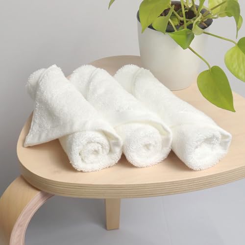 HEELIUM Bamboo Face Towel | Ultra Absorbent & Odour-Free | 3X Softer Than Cotton Towels | 30 x 30 cm - 600 GSM | Pack of 3 - White - Image 1