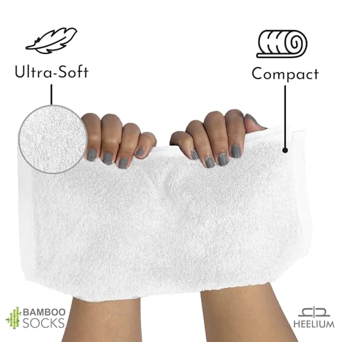 HEELIUM Bamboo Face Towel | Ultra Absorbent & Odour-Free | 3X Softer Than Cotton Towels | 30 x 30 cm - 600 GSM | Pack of 3 - White - Image 4
