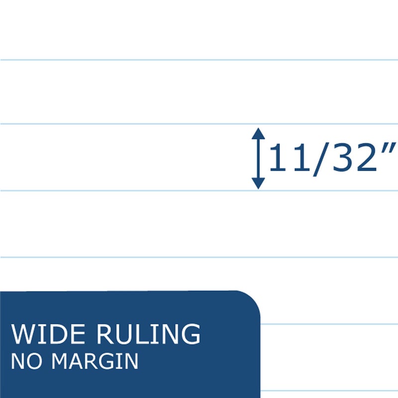 Roaring Spring 6"x9" Writing Tablet, 100 Sheets 15# White Paper, Wide Ruled, Heavy Back Board, Top Edge Bound - Image 4