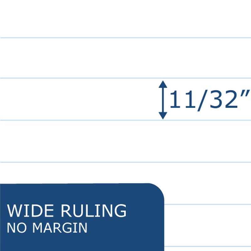 Roaring Spring 6"x9" Writing Tablet, 100 Sheets 15# White Paper, Wide Ruled, Heavy Back Board, Top Edge Bound - Image 3