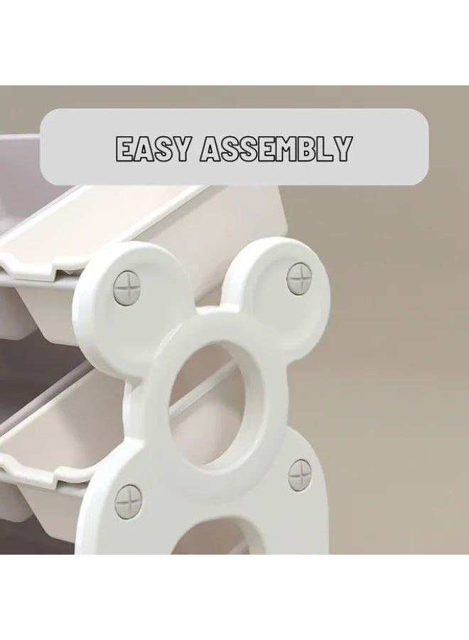 فول جوي رف تخزين للأطفال  4 طبقات مع 6 صناديق,رف ألعاب متعدد الأغراض  لتنظيم الألعاب في غرفة اللعب وغرفة النوم والرعاية النهارية والحضانة - Image 3